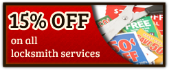 15% off on all locksmith services